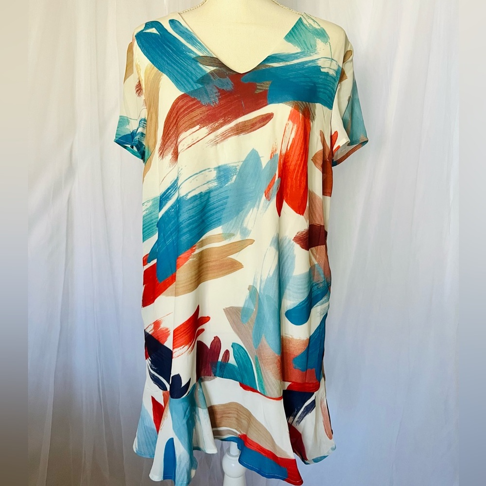 ⭐️NEW WITH TAG⭐️ ENTRO ABSTRACT BRUSHSTROKES DRESS | SIZE MEDIUM